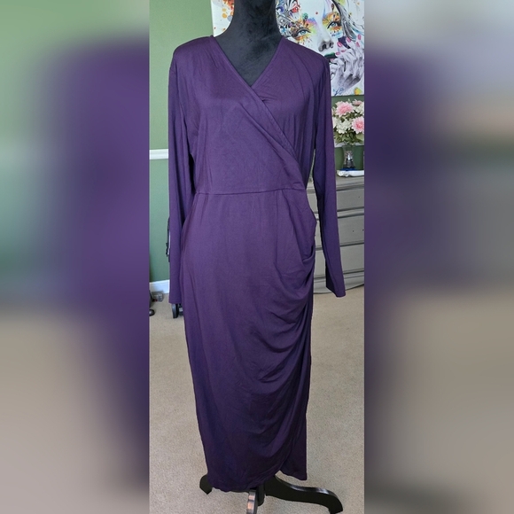 ZOMVA Plus Size Wrap Cocktalil Dress #1024 - Picture 2 of 11